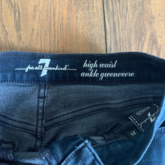 High Waist Ankle Genevieve 7 for All Mankind Jeans - Picture 2 of 2